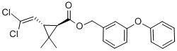 (3-phenoxyphenyl)methyl 3-(2,2-dichloroethenyl)-2,2-dimethyl-cycloprop ane-1-carboxylate Structure