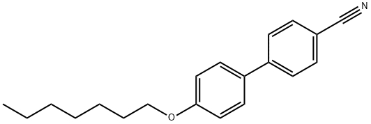 4-シアノ-4'-ヘプチルオキシビフェニル 化学構造式