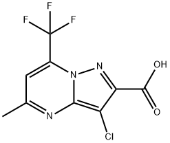 3-氯-5-甲基-7-三氟甲基-吡唑[1,5-A]嘧啶-2-羧酸 结构式