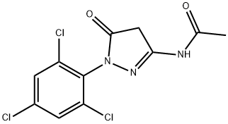 N-[5-オキソ-1-(2,4,6-トリクロロフェニル)-2-ピラゾリン-3-イル]アセトアミド 化学構造式