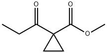 Cyclopropanecarboxylic acid, 1-(1-oxopropyl)-, methyl ester (9CI) Struktur