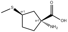 Cyclopentanecarboxylic acid, 1-amino-3-(methylthio)-, trans- (9CI) 化学構造式