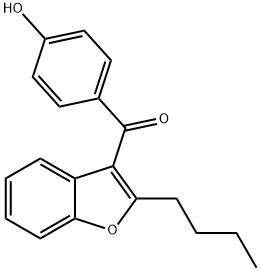 (2-ブチルベンゾフラン-3-イル)(4-ヒドロキシフェニル)ケトン 化学構造式