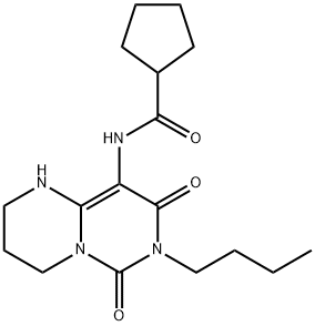 Cyclopentanecarboxamide,  N-(7-butyl-1,3,4,6,7,8-hexahydro-6,8-dioxo-2H-pyrimido[1,6-a]pyrimidin-9-yl)- 结构式