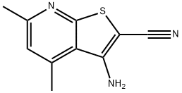 3-アミノ-4,6-ジメチルチエノ[2,3-b]ピリジン-2-カルボニトリル 化学構造式
