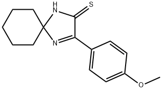 3-(4-甲氧基苯基)-1,4-二氮杂螺[4.5]癸烷-3-烯-2-硫酮, 52546-93-7, 结构式