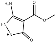 1H-Pyrazole-4-carboxylic  acid,  5-amino-2,3-dihydro-3-oxo-,  methyl  ester 结构式