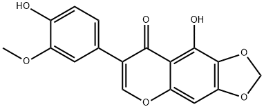 9-Hydroxy-7-(4-hydroxy-3-methoxyphenyl)-8H-1,3-dioxolo[4,5-g][1]benzopyran-8-one Structure