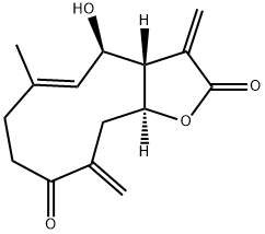 (3aS,4R,11aS)-3a,7,8,10,11,11a-Hexahydro-4-hydroxy-6-methyl-3,10-bis(methylene)cyclodeca[b]furan-2,9(3H,4H)-dione Structure