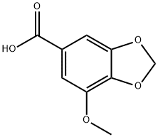 7-甲氧基苯并[D][1,3]二氧杂环戊烯-5-羧酸,526-34-1,结构式