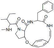 2,3,3a,13,14,15a-Hexahydro-1-[3-methyl-2-(methylamino)-1-oxopentyl]-13-(phenylmethyl)-5,8-ethenopyrrolo[3,2-b][1,5,8]oxadiazacyclotetradecine-12,15(1H,11H)-dione Structure