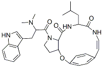 1-[2-(Dimethylamino)-3-(1H-indol-3-yl)-1-oxopropyl]-2,3,3a,13,14,15a-hexahydro-13-(2-methylpropyl)-5,8-ethenopyrrolo[3,2-b][1,5,8]oxadiazacyclotetradecine-12,15(1H,11H)-dione Structure