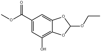 1,3-Benzodioxole-5-carboxylic acid, 2-ethoxy-7-hydroxy-, methyl ester, 526221-05-6, 结构式