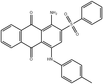 1-アミノ-4-[(4-メチルフェニル)アミノ]-2-(フェニルスルホニル)-9,10-アントラセンジオン 化学構造式