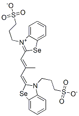 hydrogen 2-[2-methyl-3-[3-(3-sulphonatopropyl)-3H-benzoselenazol-2-ylidene]prop-1-enyl]-3-(3-sulphonatopropyl)benzoselenazolium Structure