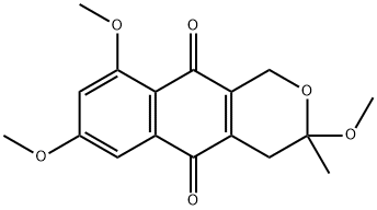 3,4-Dihydro-3,7,9-trimethoxy-3-methyl-1H-naphtho[2,3-c]pyran-5,10-dione Struktur