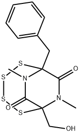 1-Hydroxymethyl-7,9-dimethyl-6-benzyl-2,3,4,5-tetrathia-7,9-diazabicyclo[4.2.2]decane-8,10-dione,52748-85-3,结构式
