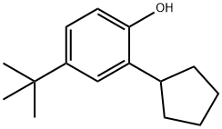 2-シクロペンチル-4-(1,1-ジメチルエチル)フェノール 化学構造式