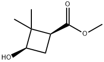 Cyclobutanecarboxylic acid, 3-hydroxy-2,2-dimethyl-, methyl ester, (1S,3R)- (9CI) Structure