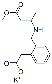 2-[[(3-メトキシ-1-メチル-3-オキソ-1-プロペニル)アミノ]メチル]ベンゼン酢酸カリウム 化学構造式