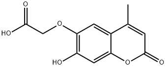 [(7-ヒドロキシ-4-メチル-2-オキソ-2H-1-ベンゾピラン-6-イル)オキシ]酢酸 化学構造式