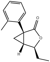 3-Oxabicyclo[3.1.0]hexan-2-one,4-ethyl-1-(2-methylphenyl)-,(1S,4S,5R)-(9CI) Struktur