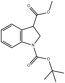 1-BOC-インドリン-3-カルボン酸メチル 化学構造式