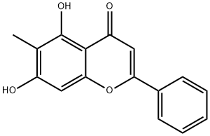 5,7-ジヒドロキシ-6-メチルフラボン 化学構造式