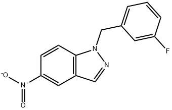 1-(3-フルオロベンジル)-5-ニトロ-1H-インダゾール 化学構造式