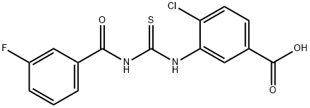 4-CHLORO-3-[[[(3-FLUOROBENZOYL)AMINO]THIOXOMETHYL]AMINO]-BENZOIC ACID Structure