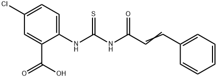 5-CHLORO-2-[[[(1-OXO-3-PHENYL-2-PROPENYL)AMINO]THIOXOMETHYL]AMINO]-BENZOIC ACID 化学構造式