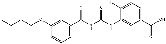 3-[[[(3-BUTOXYBENZOYL)AMINO]THIOXOMETHYL]AMINO]-4-CHLORO-BENZOIC ACID Structure