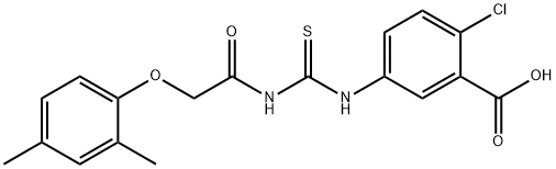 2-CHLORO-5-[[[[(2,4-DIMETHYLPHENOXY)ACETYL]AMINO]THIOXOMETHYL]AMINO]-BENZOIC ACID Struktur