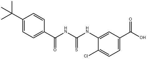 4-CHLORO-3-[[[[4-(1,1-DIMETHYLETHYL)BENZOYL]AMINO]THIOXOMETHYL]AMINO]-BENZOIC ACID Struktur
