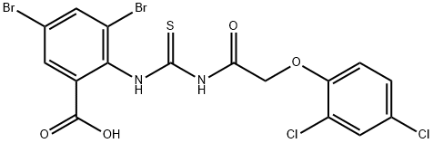 3,5-DIBROMO-2-[[[[(2,4-DICHLOROPHENOXY)ACETYL]AMINO]THIOXOMETHYL]AMINO]-BENZOIC ACID Struktur