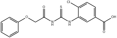4-CHLORO-3-[[[(PHENOXYACETYL)AMINO]THIOXOMETHYL]AMINO]-BENZOIC ACID 结构式