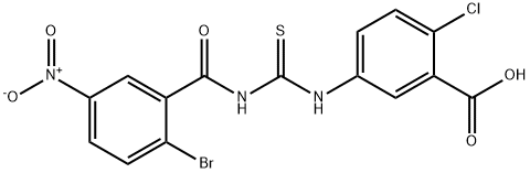 5-[[[(2-BROMO-5-NITROBENZOYL)AMINO]THIOXOMETHYL]AMINO]-2-CHLORO-BENZOIC ACID,530134-72-6,结构式