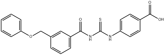 4-[[[[3-(PHENOXYMETHYL)BENZOYL]AMINO]THIOXOMETHYL]AMINO]-BENZOIC ACID 结构式