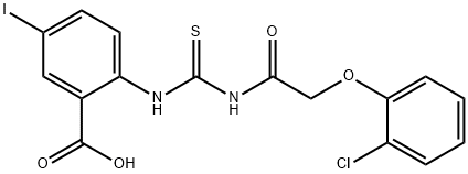 2-[[[[(2-CHLOROPHENOXY)ACETYL]AMINO]THIOXOMETHYL]AMINO]-5-IODO-BENZOIC ACID 化学構造式