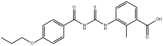 2-METHYL-3-[[[(4-PROPOXYBENZOYL)AMINO]THIOXOMETHYL]AMINO]-BENZOIC ACID 结构式