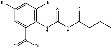 3,5-DIBROMO-2-[[[(1-OXOBUTYL)AMINO]THIOXOMETHYL]AMINO]-BENZOIC ACID Structure