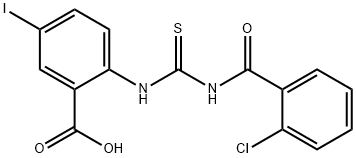 2-[[[(2-CHLOROBENZOYL)AMINO]THIOXOMETHYL]AMINO]-5-IODO-BENZOIC ACID Struktur