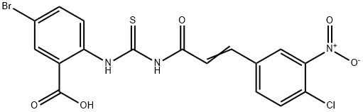 5-BROMO-2-[[[[3-(4-CHLORO-3-NITROPHENYL)-1-OXO-2-PROPENYL]AMINO]THIOXOMETHYL]AMINO]-BENZOIC ACID,530140-35-3,结构式