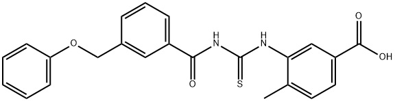 4-METHYL-3-[[[[3-(PHENOXYMETHYL)BENZOYL]AMINO]THIOXOMETHYL]AMINO]-BENZOIC ACID Structure