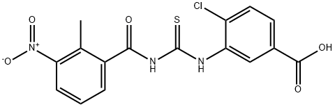 4-CHLORO-3-[[[(2-METHYL-3-NITROBENZOYL)AMINO]THIOXOMETHYL]AMINO]-BENZOIC ACID 结构式
