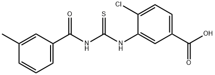 4-CHLORO-3-[[[(3-METHYLBENZOYL)AMINO]THIOXOMETHYL]AMINO]-BENZOIC ACID 化学構造式