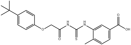 3-[[[[[4-(1,1-DIMETHYLETHYL)PHENOXY]ACETYL]AMINO]THIOXOMETHYL]AMINO]-4-METHYL-BENZOIC ACID Structure