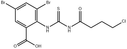 3,5-DIBROMO-2-[[[(4-CHLORO-1-OXOBUTYL)AMINO]THIOXOMETHYL]AMINO]-BENZOIC ACID Struktur