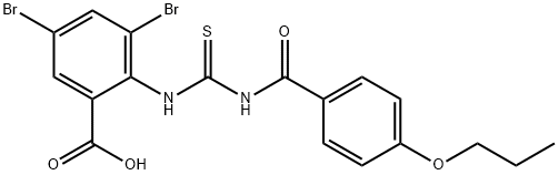 3,5-DIBROMO-2-[[[(4-PROPOXYBENZOYL)아미노]티옥소메틸]아미노]-벤조산