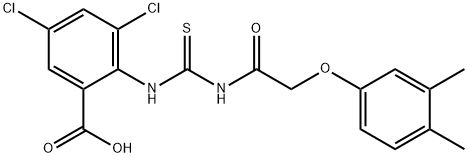 3,5-DICHLORO-2-[[[[(3,4-DIMETHYLPHENOXY)ACETYL]AMINO]THIOXOMETHYL]AMINO]-BENZOIC ACID Structure